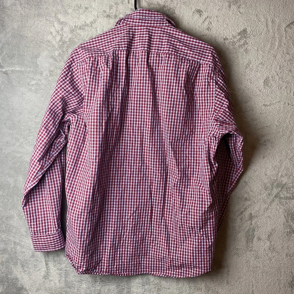 Club Room Mens 16 34/35 Regular Fit Red Plaid Dress Shirt